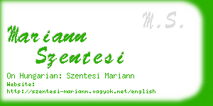 mariann szentesi business card
